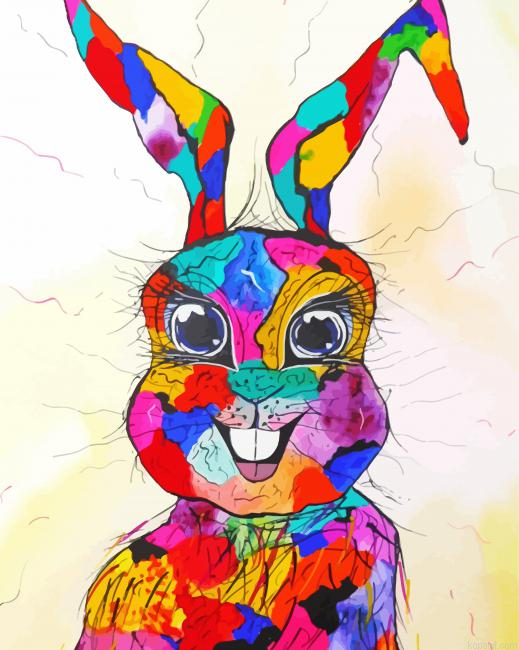 Colorful Abstract Hare Painting By Numberss.png