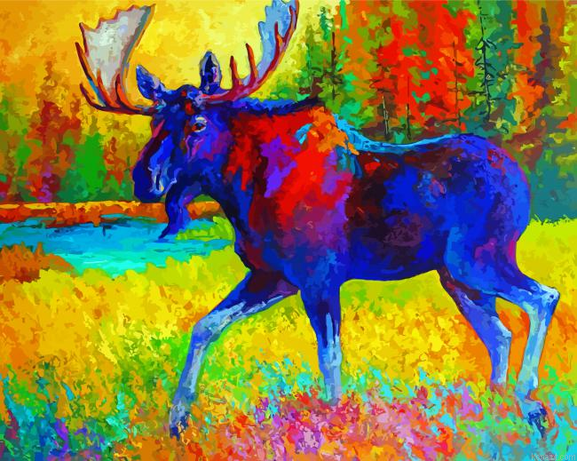 Colorful Abstract Moose Painting By Numberss.png