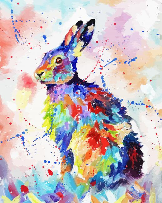 Colorful Abstract Rabbit Painting By Numberss.png