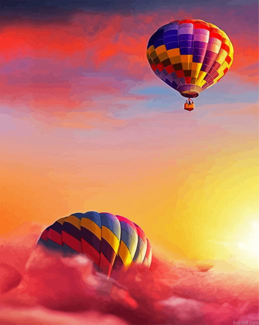Colorful Airballoons At Sunset Painting By Numberss.png