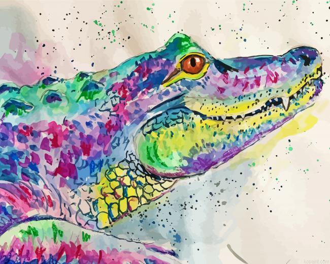 Colorful Alligator Painting By Numberss.png