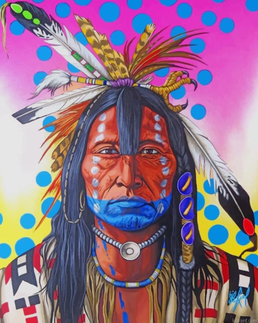 Colorful Amerindian Man New Painting By Numberss.png