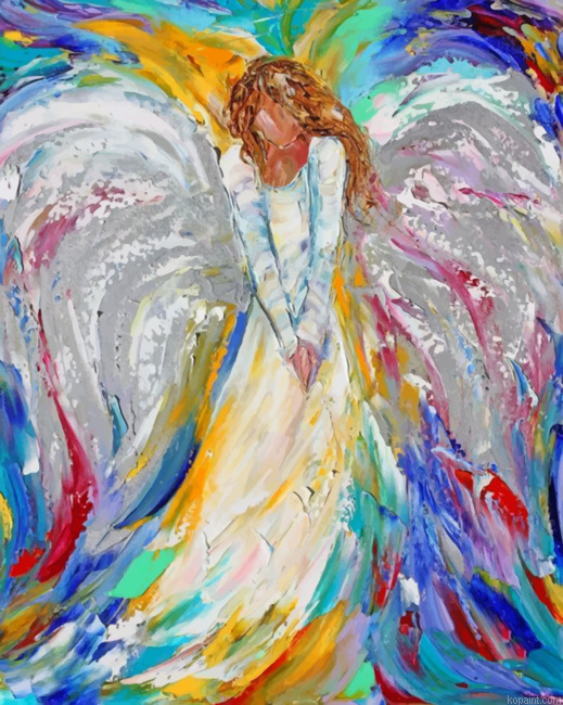 Colorful Angel Girl Art Painting By Numberss.png