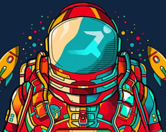Colorful Astronaut Painting By Numberss.png