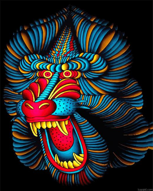 Colorful Baboon Art Painting By Numberss.png