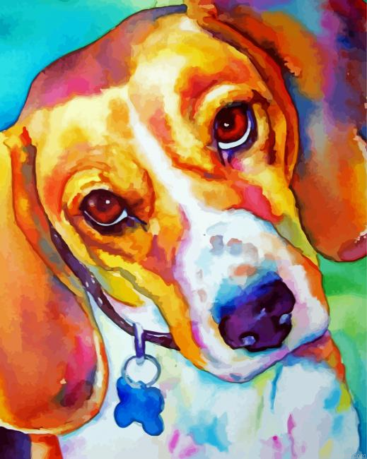Colorful Beagle Animal Art Painting By Numberss.png