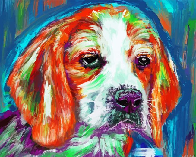 Colorful Beagle Animal Painting By Numberss.png