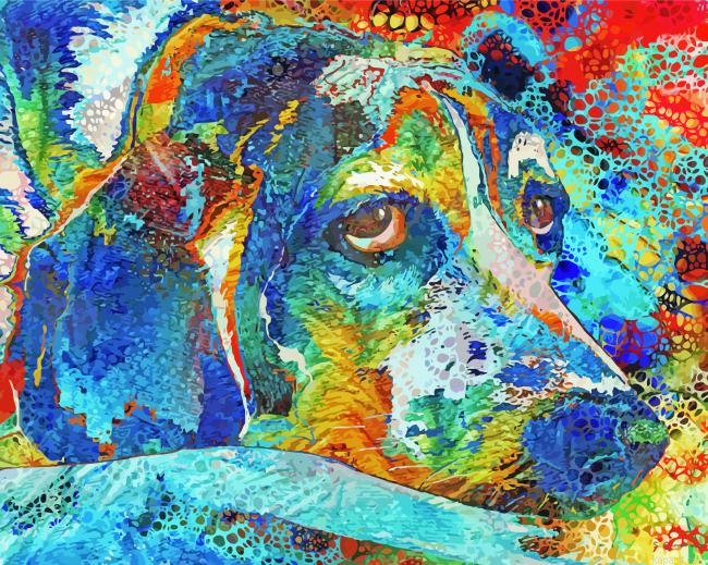 Colorful Beagle Dog Painting By Numberss.png