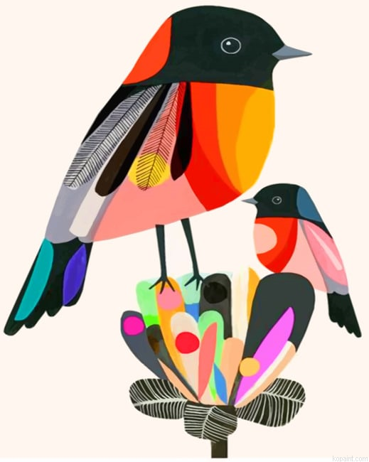 Colorful Birds Animals Paint By Numbers