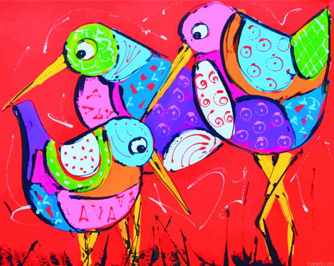 Colorful Birds Art Painting By Numberss.png