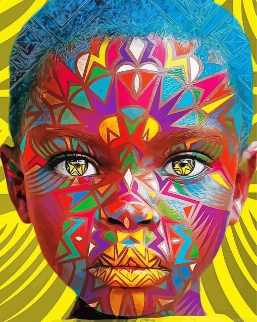 Colorful Black Boy Painting By Numberss.png
