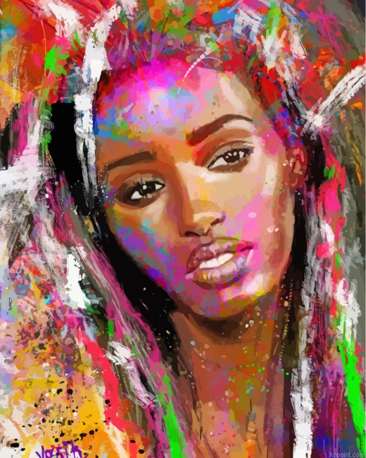 Colorful Black Woman Painting By Numberss.png