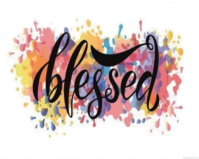 Colorful Blessed Quote Painting By Numberss.png