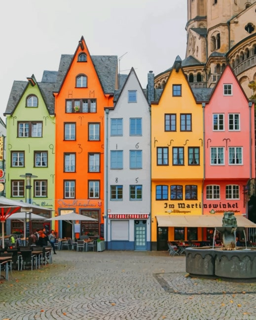 Colorful Buildings In Cologne Germany New Painting By Numberss.png