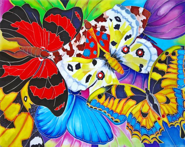Colorful Butterflies Art Painting By Numberss.png