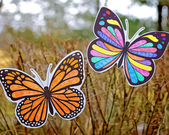 Colorful Butterfly Suncatchers Painting By Numberss.png