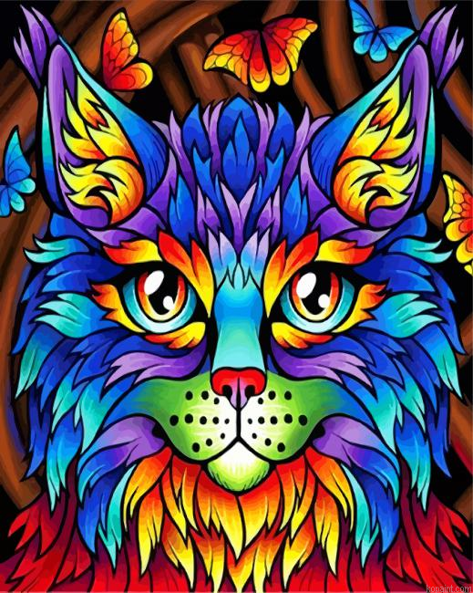Colorful Cat Painting By Numberss.png