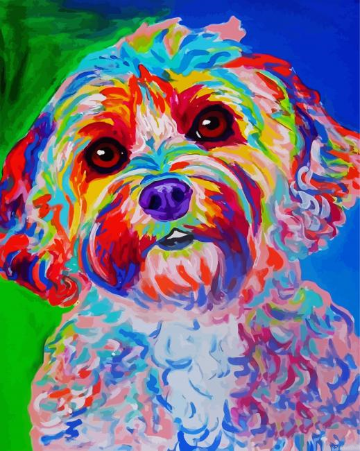 Colorful Cockapoo Painting By Numberss.png
