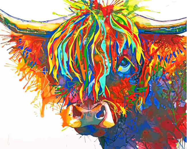 Colorful Cow Painting By Numberss.png