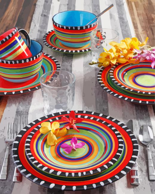Colorful Crockery Painting By Numberss.png