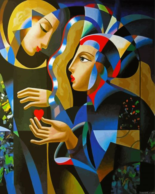 Colorful Cubism Women Painting By Numberss.png
