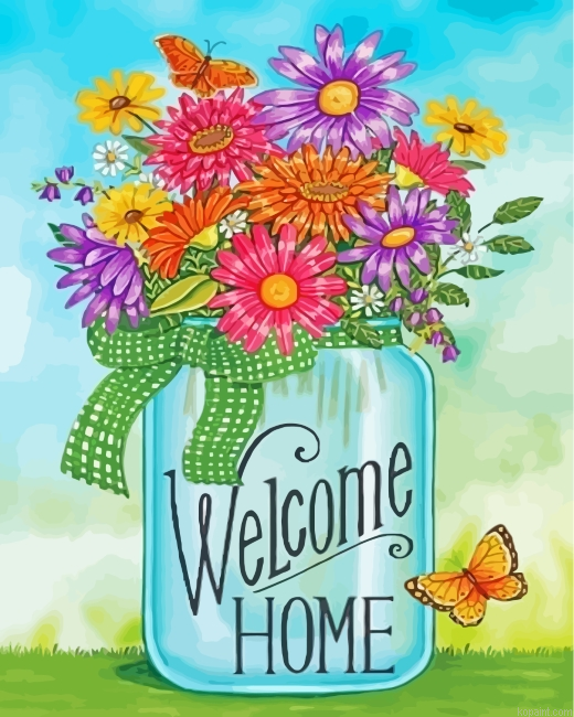 Colorful Daisies Flowers Painting By Numberss.png