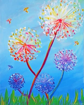 Colorful Dandelions Painting By Numberss.png