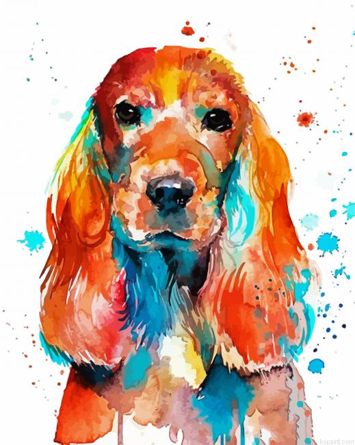 Colorful English Cocker Spaniel Painting By Numberss.png