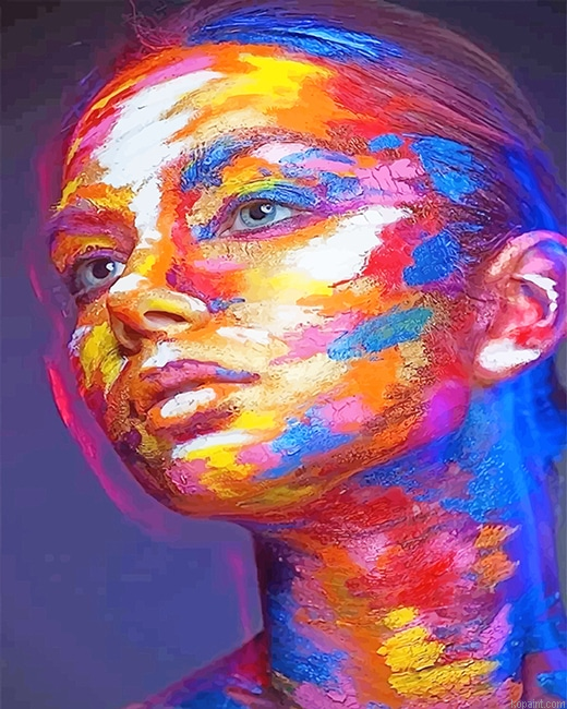 Colorful Face Woman New Painting By Numberss.png