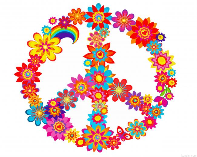 Colorful Flower Peace Sign Painting By Numberss.png