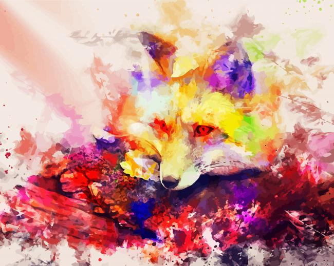 Colorful Fox Animal Paint By Numbers