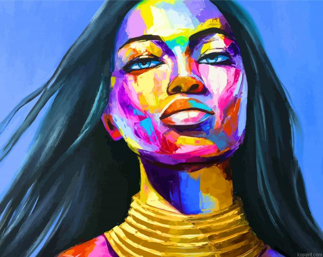 Colorful Girl Art Paint By Numbers