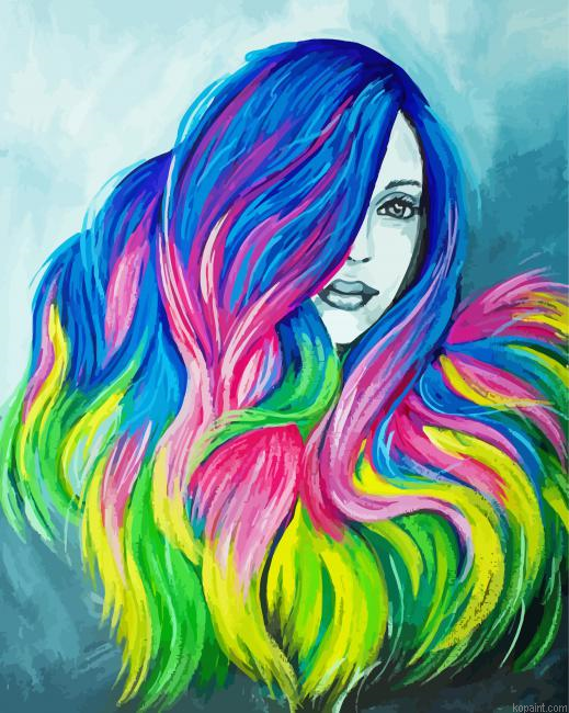 Colorful Hair Paint By Numbers