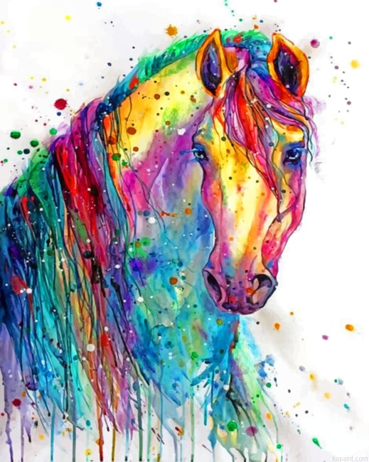 Colorful Horse Animals Painting By Numberss.png
