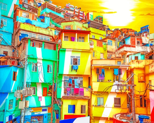 Colorful Houses Buildings Painting By Numberss.png