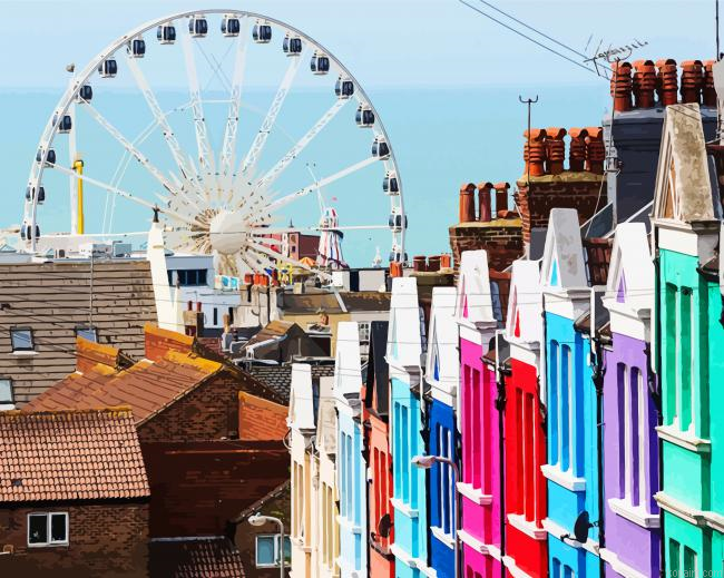 Colorful Houses In Brighton Paint By Numbers