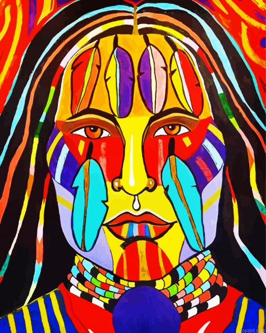 Colorful Indigenous Girl Painting By Numberss.png