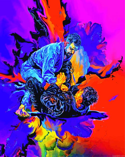 Colorful Jiu Jitsu Sport Art Paint By Numbers