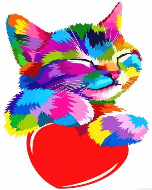 Colorful Kitty Painting By Numberss.png