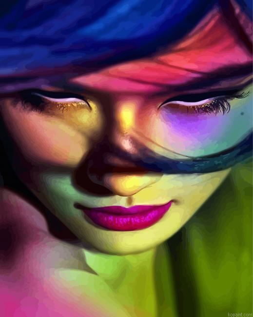 Colorful Lady Painting By Numberss.png