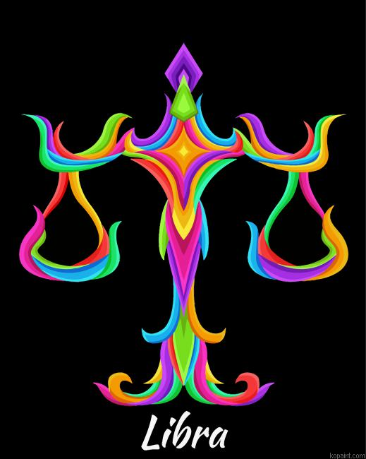 Colorful Libra Sign Paint By Numbers
