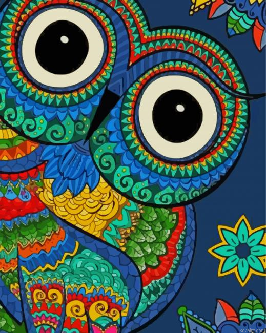Colorful Mandala Bird Animal Painting By Numberss.png