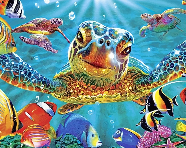 Colorful Milton Turtle New Painting By Numberss.png