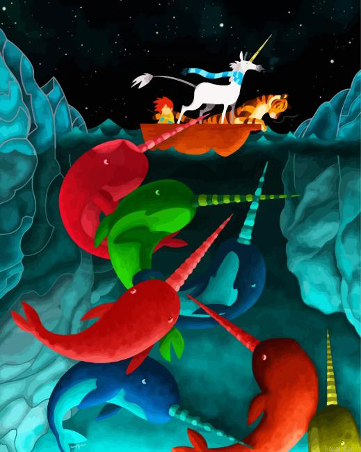 Colorful Narwhales Painting By Numberss.png
