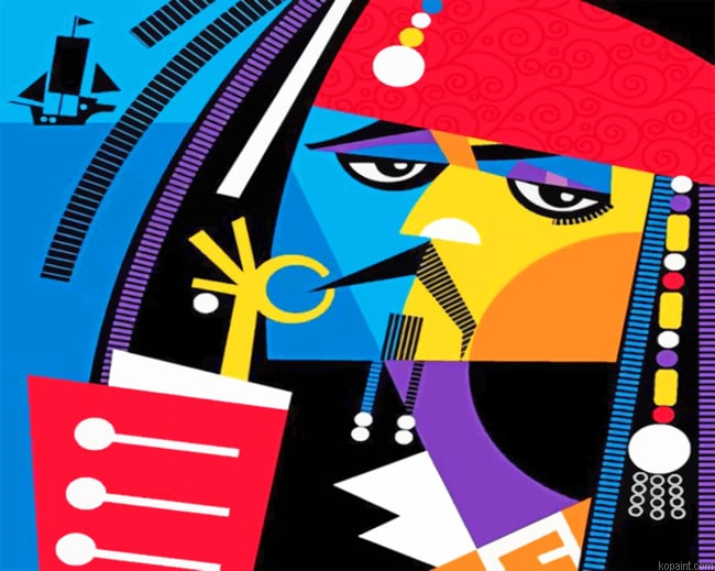 Colorful Pirate Pop Art Painting By Numberss.png