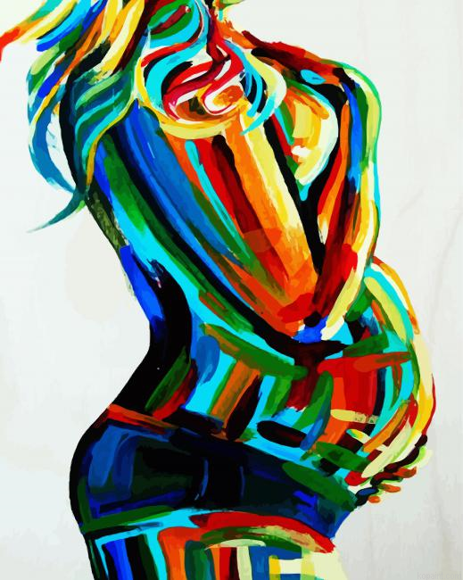 Colorful Pregnant Lady Painting By Numberss.png