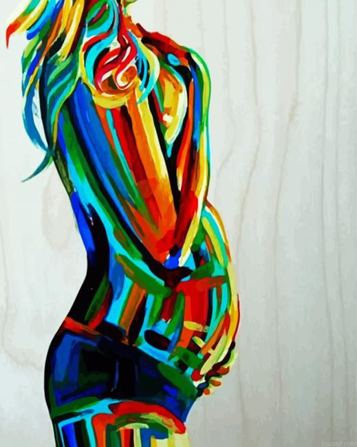 Colorful Pregnant Woman Paint By Numbers.png