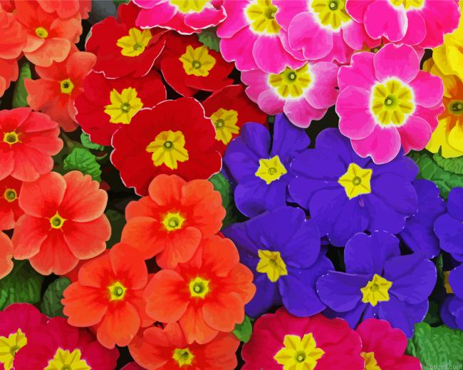 Colorful Primrose Flowers Painting By Numberss.png