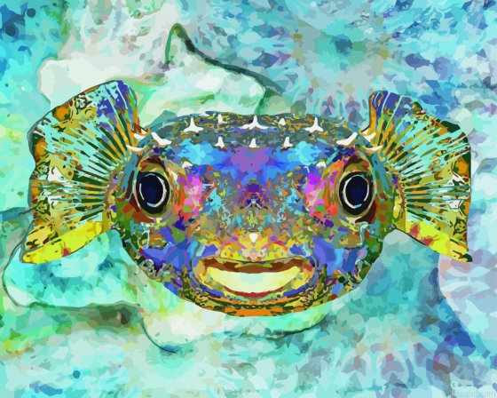 Colorful Puffer Fish Painting By Numberss.png