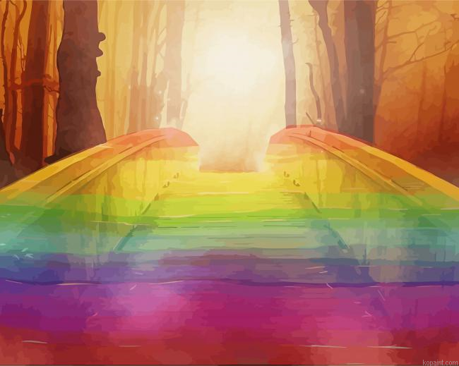 Colorful Rainbow Bridge Paint By Numbers